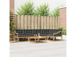 Vidaxl Conjunto De Sofás Para Exterior 6 Pcs Branco E Antracite