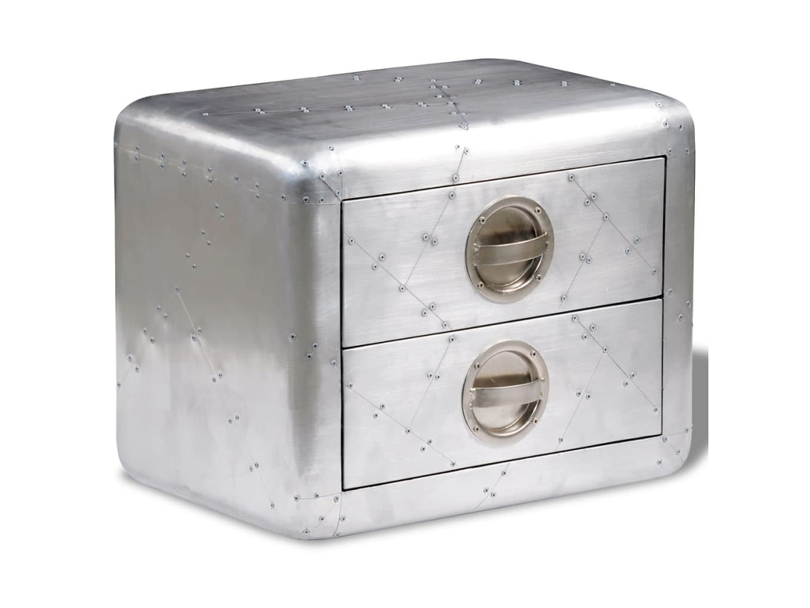 Side Table, Side Tables Vidaxl Prateado Alumínio