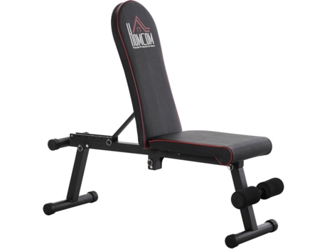 HOMCOM Banco de peso dobrável com altura ajustável e ângulo do encosto ajustável de 6 níveis para Elevação abdômen 130x37x45-108 cm preto