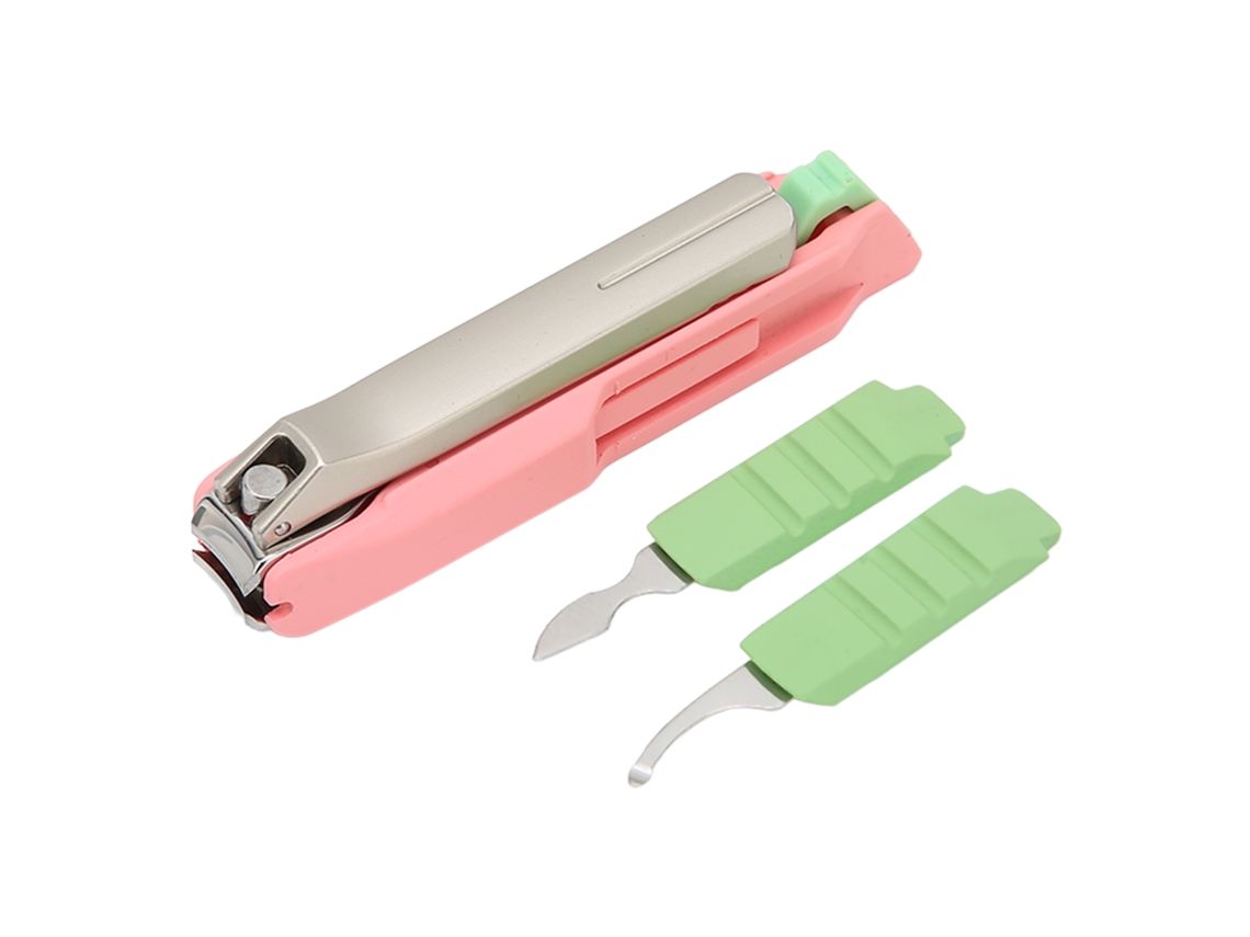 Kit De Manicure Profissional De Aço Inoxidável Com Tesoura Para Unhas E Suporte Para Celular Ideal Para Casa E Salão De Beleza (rosa Verde)