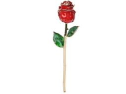 Rosa De Oro 24k Roja Con Base Decorativa Regalo Para Día De San Valentín Y Cumpleaños