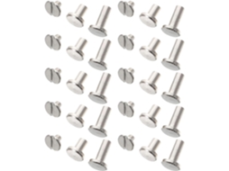 Conjunto De 30 Parafusos Liga Metálica 8mm Da Totority Para Encadernação E Artesanato, Parafusos Planos Multifuncionais