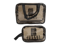 2pcs Bolsa De Armazenamento De Maquiagem Transparente Com Zíper Duplo Impermeável Para Viagem E Organização Multifuncional