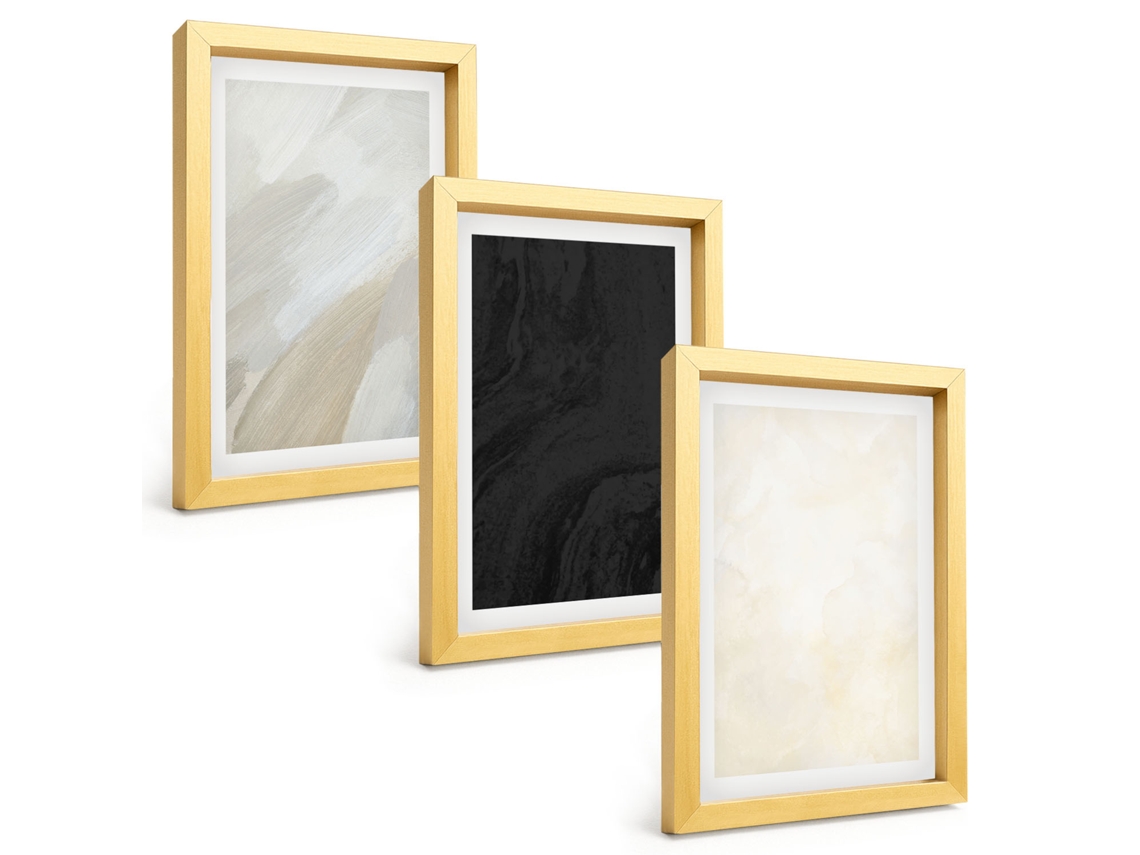 Composição De Quadros Estruturas, Tons, Minimalismo Espelharte (3 Peças 20x30 Cm)