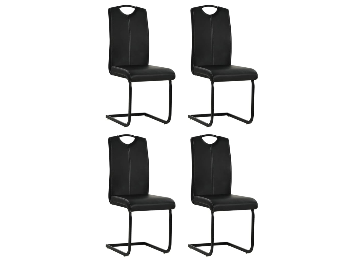 Dining Chair, Dining Chairs Vidaxl Preto Couro Artificial (n/a)
