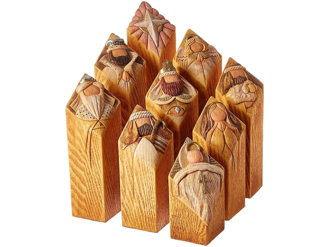 Laxiscreed Conjunto De 9 Figuras Decorativas Para Árvore De Natal Em Estatueta