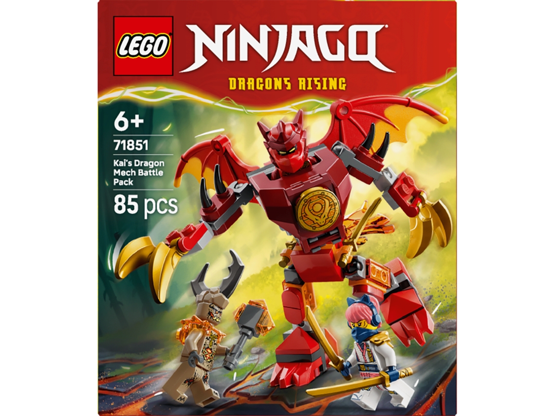 Lego Ninjago 71851 Pacote De Combate: O Robô Dragão Do Kai - Brinquedo De Construção 6 Anos