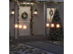 Vidaxl Luzes De Natal Com Espigões 3 Pcs Led Dobrável 35 Cm Branco
