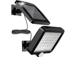 Luz Solar Exterior com Detector de Movimento 56 LED, IP65, Cabeamento 5m, Impermeável para Jardim | S/MARCA