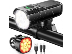 Luzes Dianteiras E Traseiras Para Bicicleta, 8+7 Modos De
