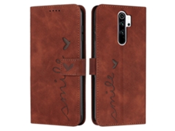 Capa De Celular Em Couro Sintético Com Estampa De Coração Para Xiaomi Redmi Note 8 Pro