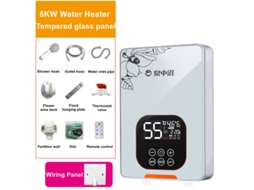 Aquecedor Elétrico de Água Quente Sem Tanque Banheiro Cozinha Display Instantâneo de Temperatura Aquecimento Chuveiro WEIMAI