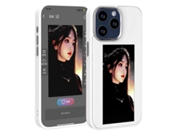 Capa Para Iphone 15 Pro Max Com Tela De 4 Cores E Tinta Nfc Com Padrão Diy