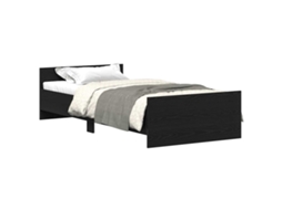 Bed Frame, Bed Frames Vidaxl Preto Madeira Processada (75 X 190 Cm)