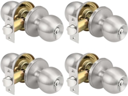 Conjunto Knobwell com 4 Fechaduras 4, Durável, Aço Inoxidável, Trava