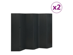 Vidaxl Divisórias/biombos Com 6 Painéis 2 Pcs Aço 240x180 Cm Preto