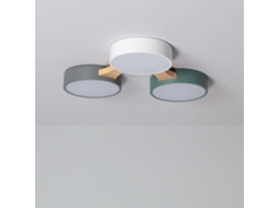 Plafón 30w Led Em Madeira E Alumínio Com Cct Selecionável Sams Multicolorido