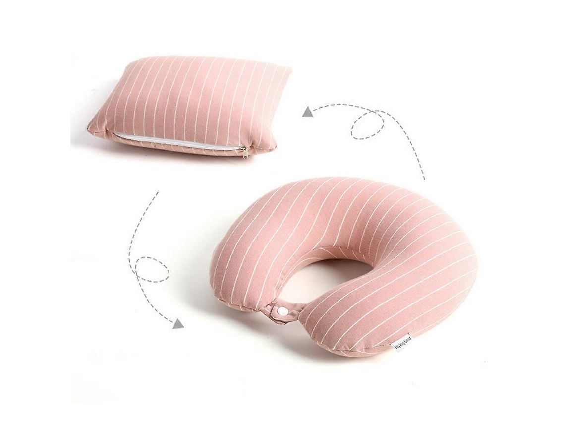 Almofada De Pescoço 2 Em 1, Cor Rosa, Deformável, Portátil