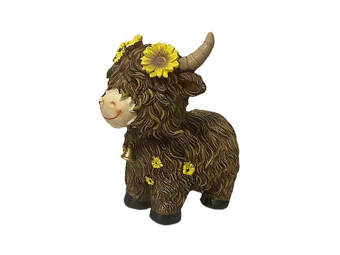 Vaca Highland Castanheira Decoração para Casa e Jardim Farmhouse, Presente de Ação de Graças e Natal LAXISCREED