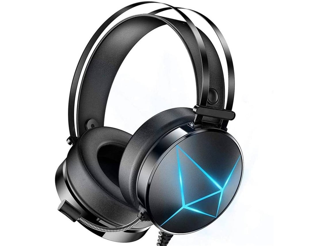 Auscultadores Gaming ENKES Usb 7.1 Rgb com Iluminação Rgb e Microfone com Cancelamento de Ruído Preto