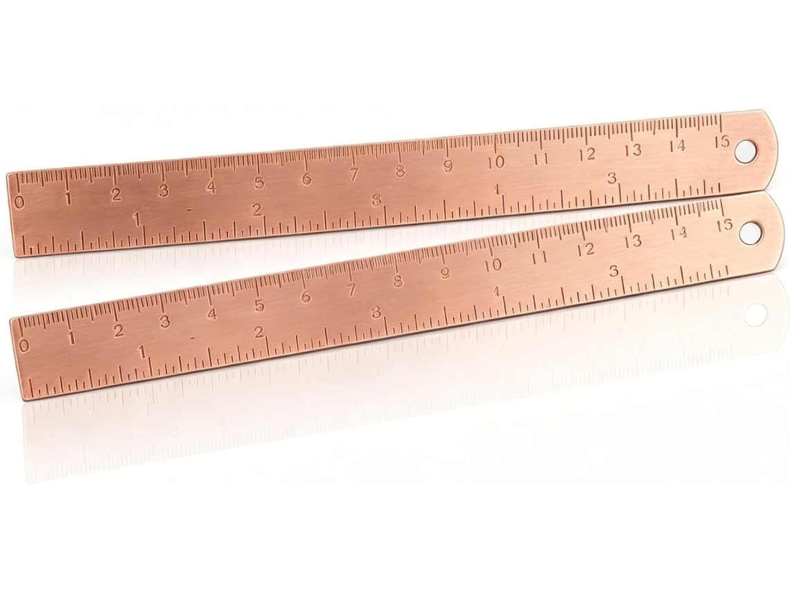Conjunto De 2 Réguas Metálicas 15 Cm (6 Polegadas), Padrão Para