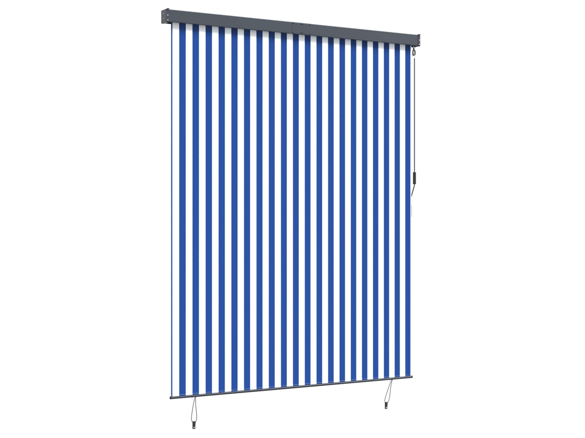 Estores de Rolo Azul e Branco 200 X 250 Cm Tecido e Alumínio MAISON EXCLUSIVE