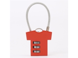 Cadeado Kmono De 3 Dígitos Em Liga Alumínio Com Senha E Fio Aço Para Mala, Bagagem, Armário, Guarda Roupa, Cadeado