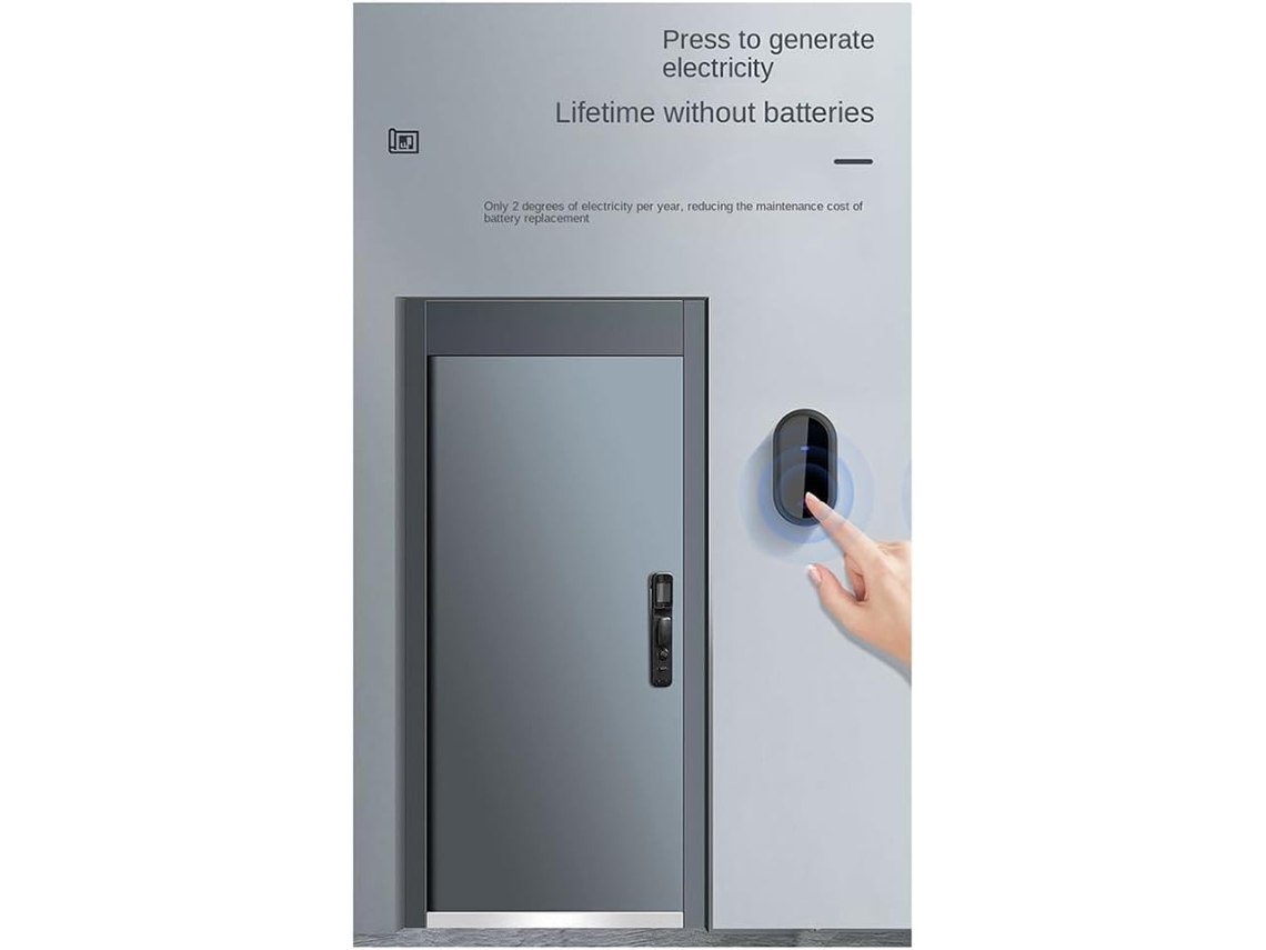 Campainha Sem Fio, Campainha Inteligente À Prova D'água, Campainha Residencial Ip68, Controle De Volume Inteligente De Quatro Níveis, Preta.