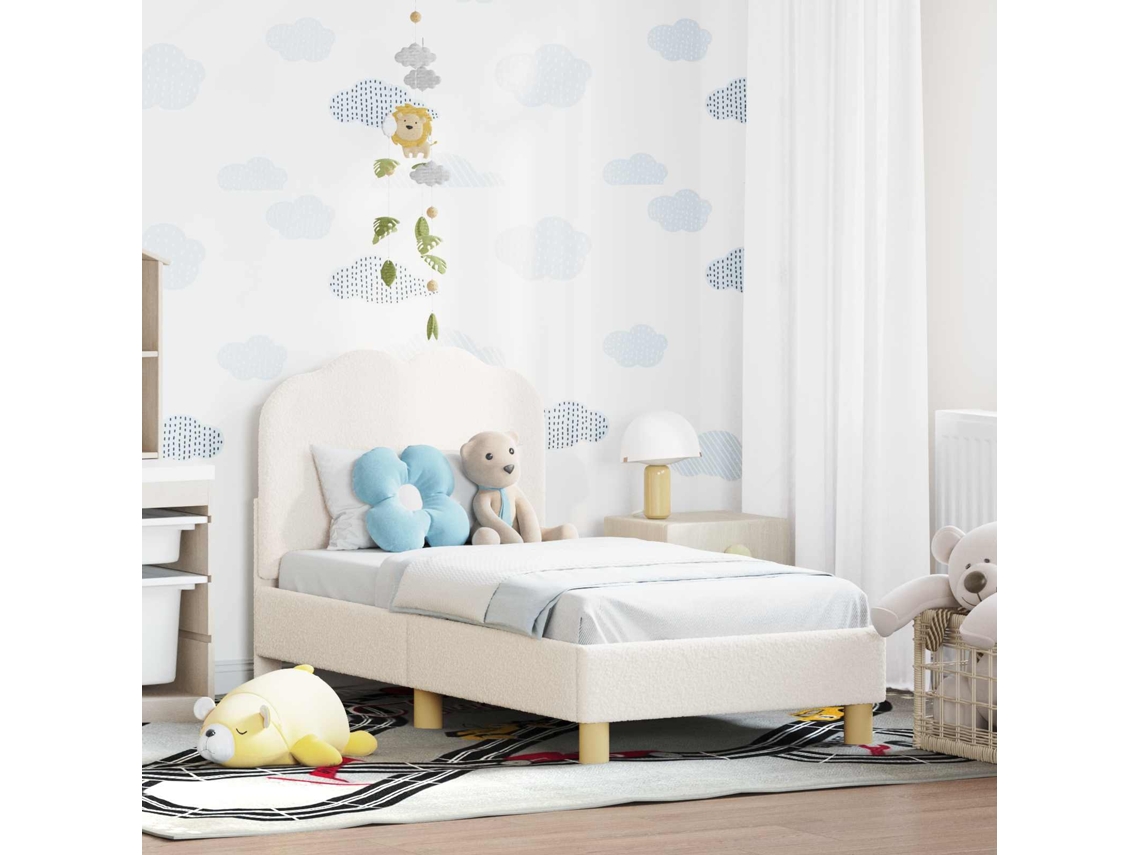 Vidaxl Estrutura De Cama Para Criança Com Cabeceira Creme 70 X 140 Cm
