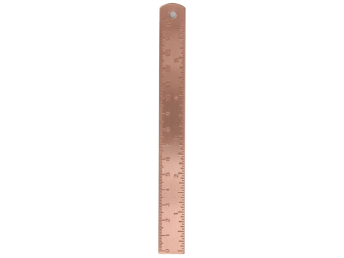 Régua Reta De Cobre Espessa, 0 A 150 Mm, Medição, Escala Metal 15 Cm E