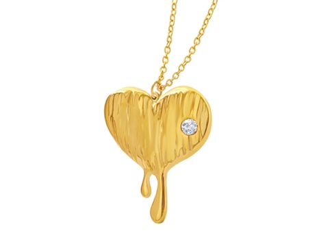 Colar de Aço Inoxidável Banhado a Ouro Melting For You para Mulheres