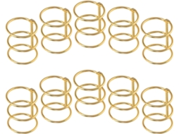 Conjunto de 10 argolas metálicas para encadernação de papel, 3 furos, 30 mm, cor dourada, argolas para pasta de mesa E