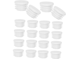 Tampas De Tubo Redondas Plástico Veemoon, 60 Unidades, Pp Branco