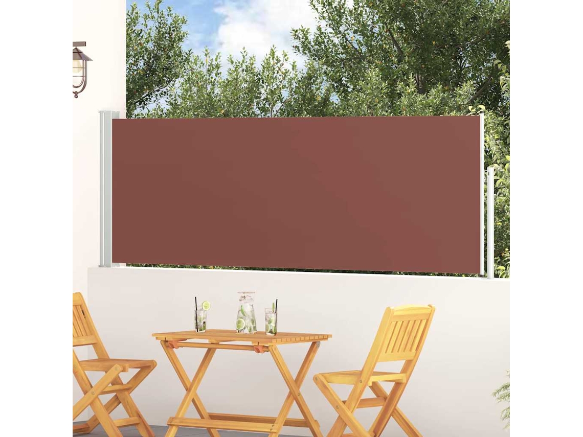 Vidaxl Toldo Lateral Retrátil Para Pátio 100x314 Cm Castanho