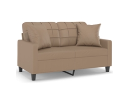 Maison Exclusive - Sofá 2 Lugares + Almofadas 120 Cm Couro Artificial Cappuccino