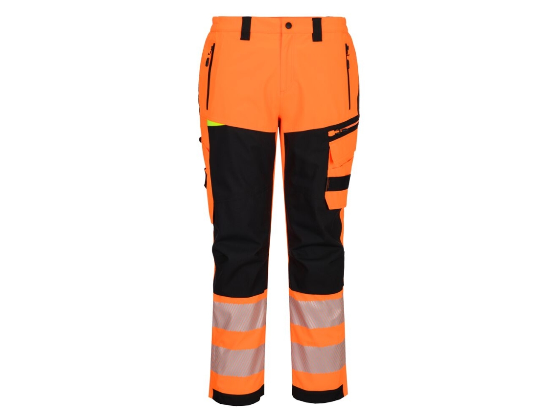 Calças De Trabalho Alta Visibilidade Impermeáveis Dx4 | Chuva Naranja/negro / 32
