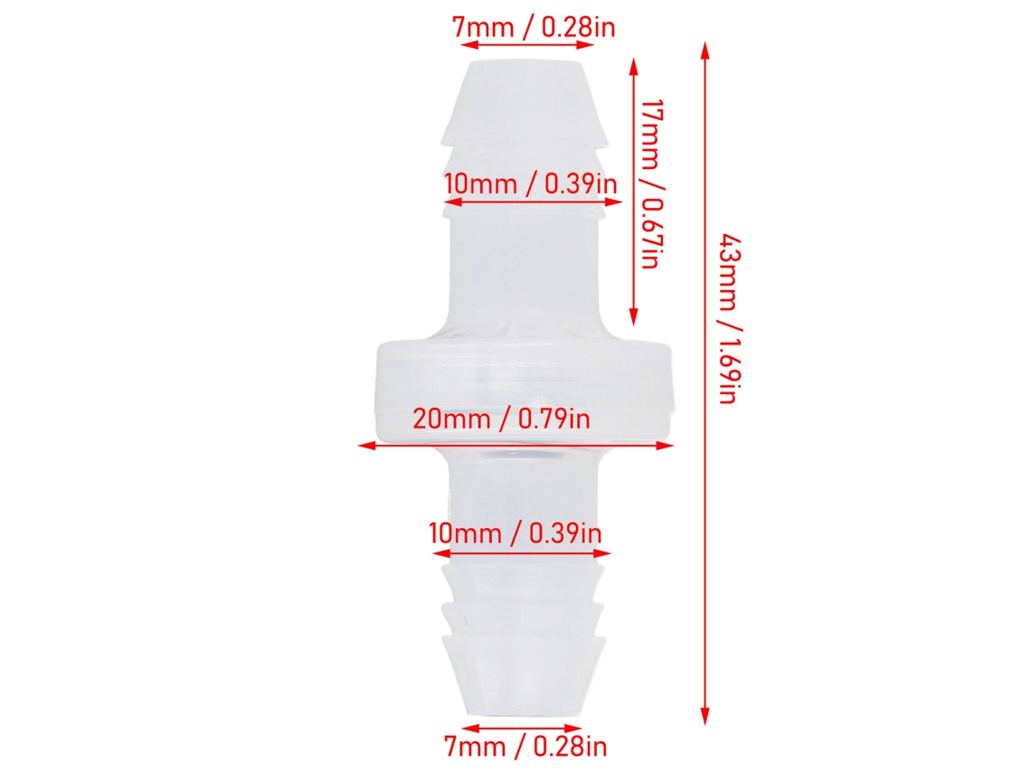Válvula De Retenção Plástica 6 Peças 10mm Inline