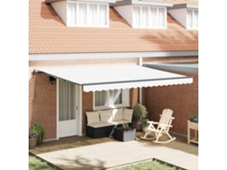 Vidaxl Toldo Retrátil Branco 450 × 350 Cm Tecido E Alumínio