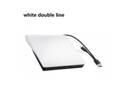 Unidade Óptica Externa Para Computador, Gravador Usb, Reprodutor De Discos Externo Portátil, Cabo Duplo Branco Yunzii