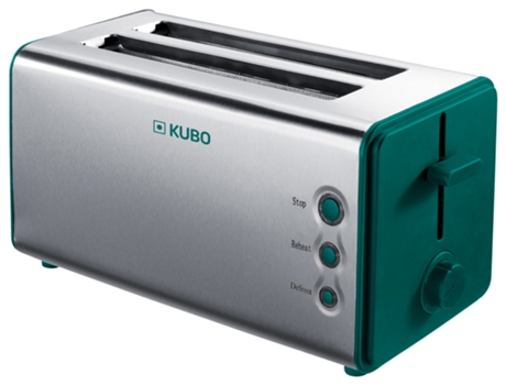 Torradeira KUBO KBT4177 XL 2E (1400 W) — Torradeira de 2 fendas largas; Temperatura Regulável; Enrolador de Cabo; Função de Descongelamento e de Reaquecimento; Recolha de Migalhas Amovível