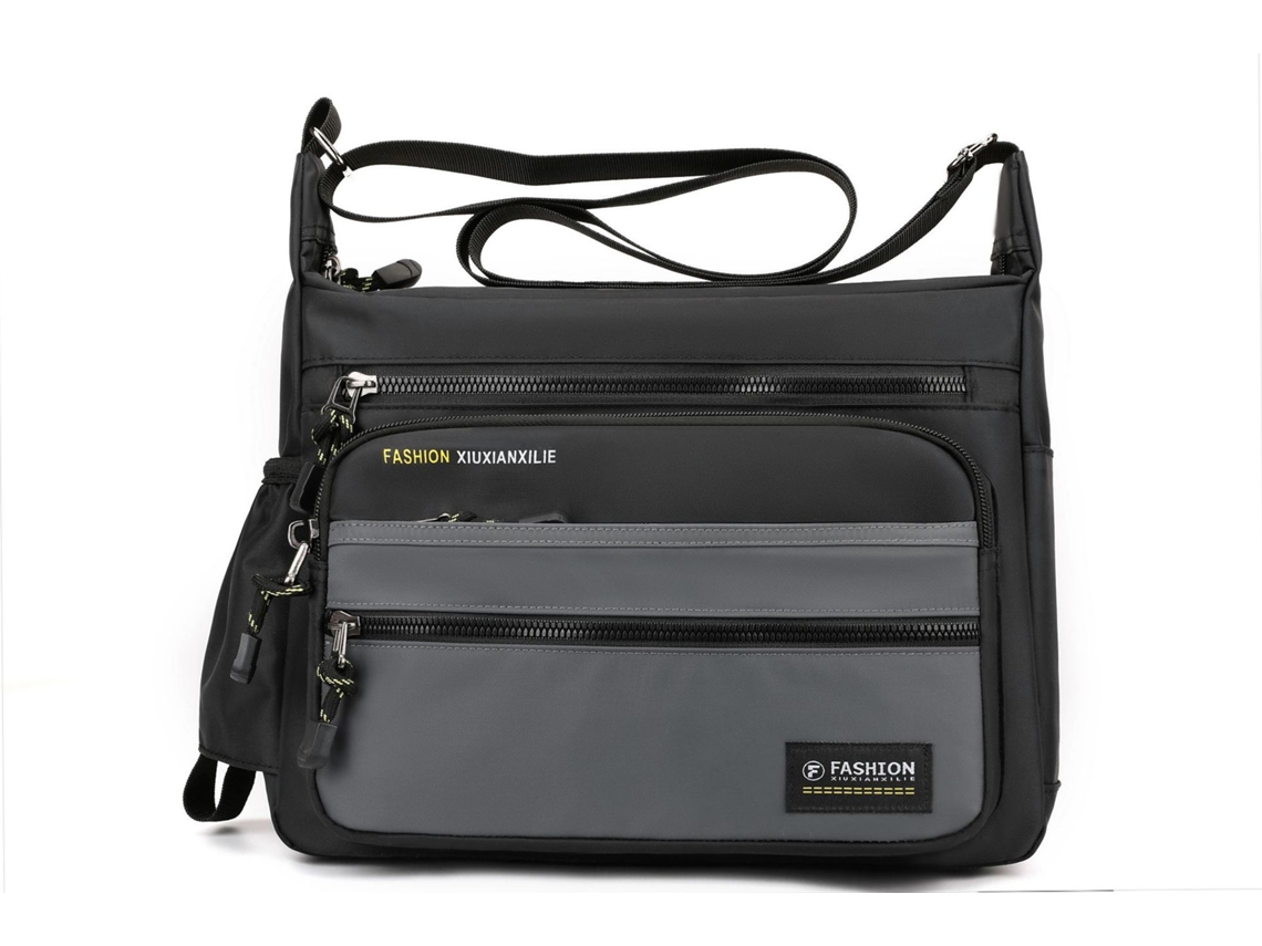Bolsa Transversal Masculina, Elegante, Simples e Sofisticada, com Grande Capacidade. MDUG (cinza)