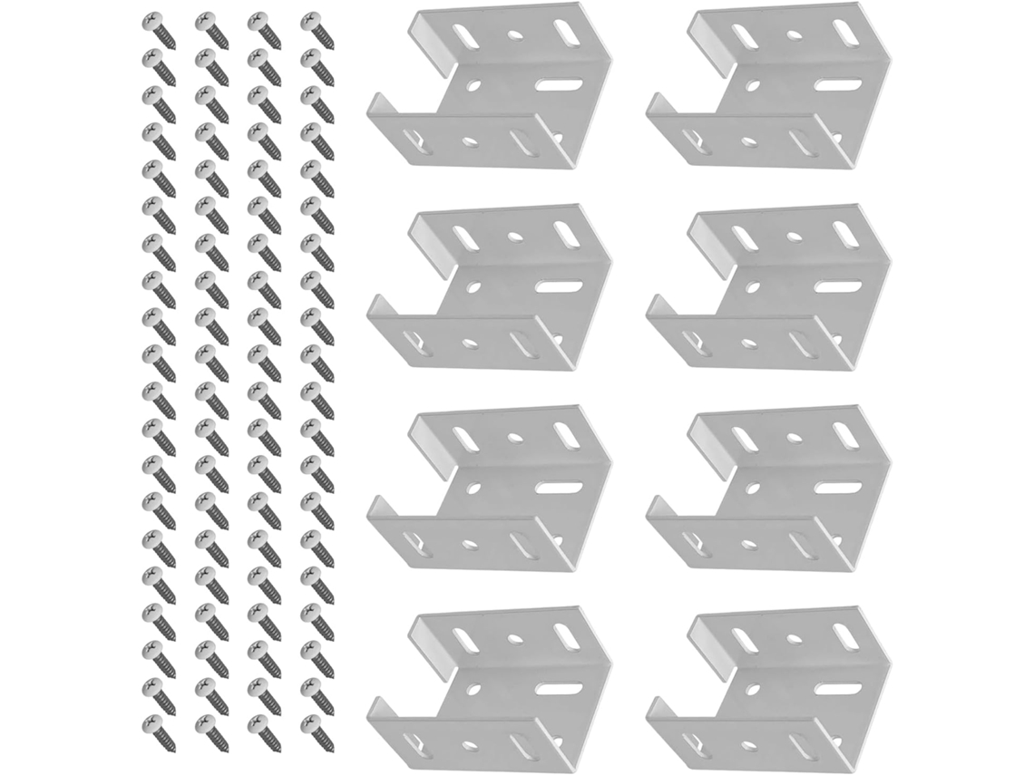 Suporte De Cerca Em Liga De Alumínio Reforçado, 8 Peças, Com Parafusos, Trilhos Guia, Conector De Trilho, Suporte Para