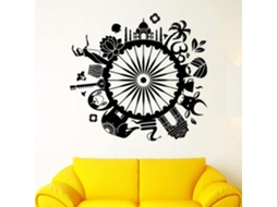 Adesivos de parede em vinil com temática da cultura indiana, viagens e hinduísmo para decoração de casa, sala de estar, à prova d'água, estilo boêmio, 61 x 57 cm.
