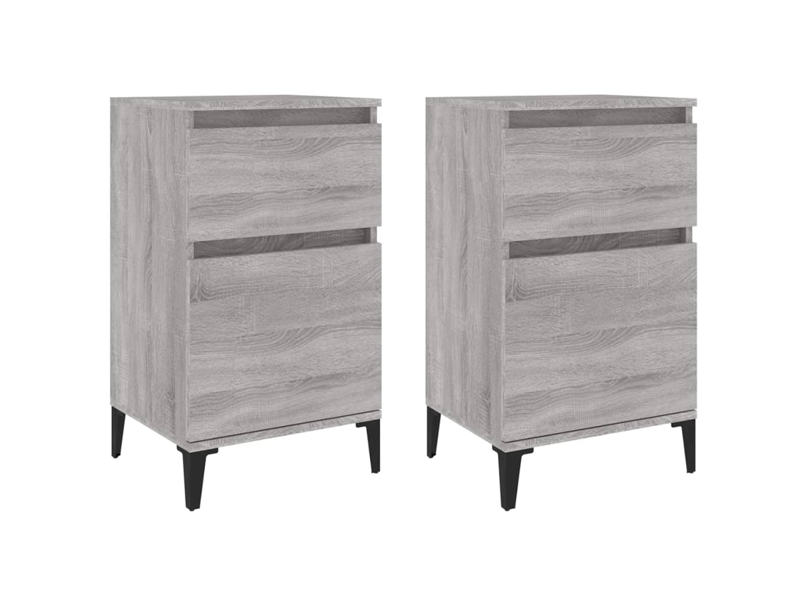 Mesas de Cabeceira 2 Pcs 40x35x70 Cm Cinzento Sonoma MAISON EXCLUSIVE