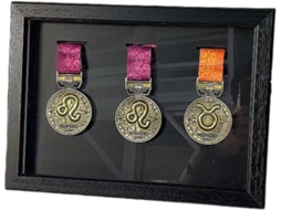 Cadre D'affichage De Médailles Noir Plusieurs Tailles (a4 (3 Medalhas)) Boîte Stockage Medalhas Para Coureurs,