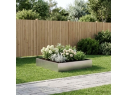 Vidaxl Vaso De Jardim Prateado 80 X 80 X 20 Cm Aço Inoxidável