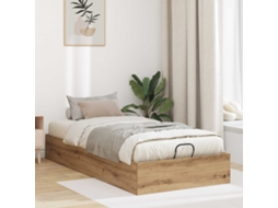 Vidaxl Estrutura De Cama Ottoman Carvalho Artesanal 100 X 200 Cm