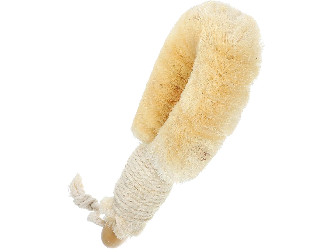 Escova De Banho Com Cabo Madeira Natural Para Esfoliação E Limpeza Corporal, Escova De Banho Resistente Para Pele Seca E