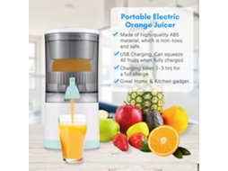 Espremedor Elétrico de Suco Portátil Sem Fio Usb para Laranja Limão Citrus Extração Automática S/MARCA