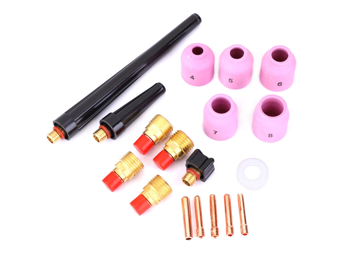 Kit De Acessórios Para Lente De Gás Tig Com 18 Peças: Corpo De Cone, Tampa Posterior, Porta Ponta Para Sr Wp9/20/25